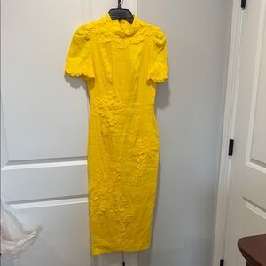 ANTONIO MELANI Yellow Midi Dress